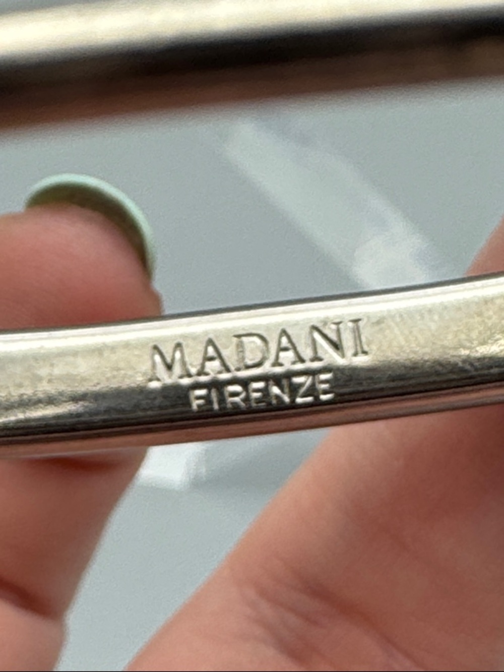 Madani Firenze Silver-Tone & Brown Leather Accent Bangle Bracelet - Picture 5 of 10